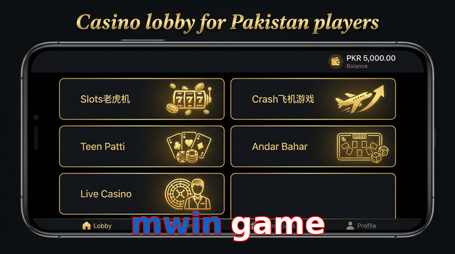 Lobby view of Mwin Game for Pakistan users